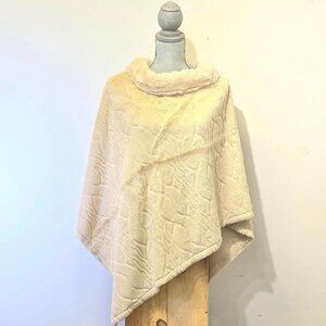 Faux Fur Poncho - Ivory